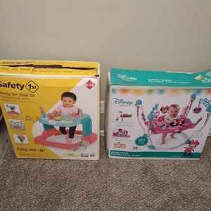 Minnie mouse jumper and a safety first walker